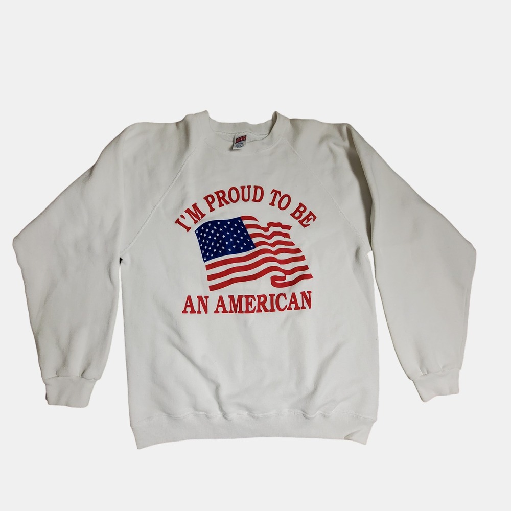 Vintage Soffe Sweats I'm‎ Proud To Be An American Pullover Sweater L (42-44)
